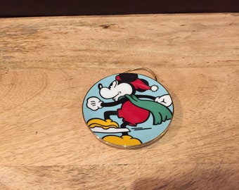 1996 Disney ~ Backward Skating Mickey ~ Limited Edition Miniature Hanging Plate  - Vintage Disney Nostalgia