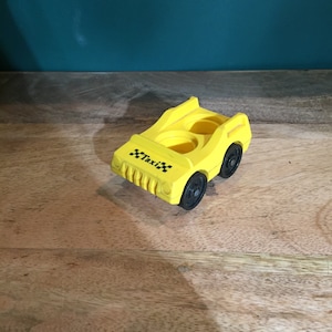 Vintage Fisher Price Little People 1960&#39;s 70&#39;s Fisher Price Taxi 2 Seat Car, Garage Playset, Little People 2 Seat Car Lot 3