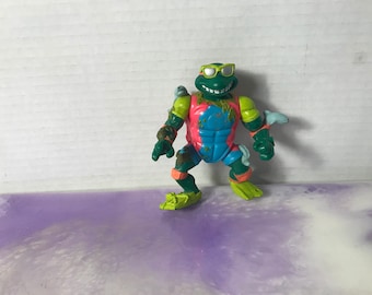 Vintage 1990 Disguised Turtles Mike the Sewer Surfer Michaelangelo Teenage Mutant Ninja Turtles Action Figure Toy TMNT Rare Figure