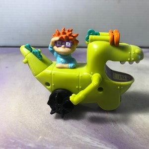 Vintage  Rugrats 1998 Burger King Meal Toy! Rev-Up Raptar and Tommy Figure - Works - Vintage Burger King Kid&#39;s Meal Toy