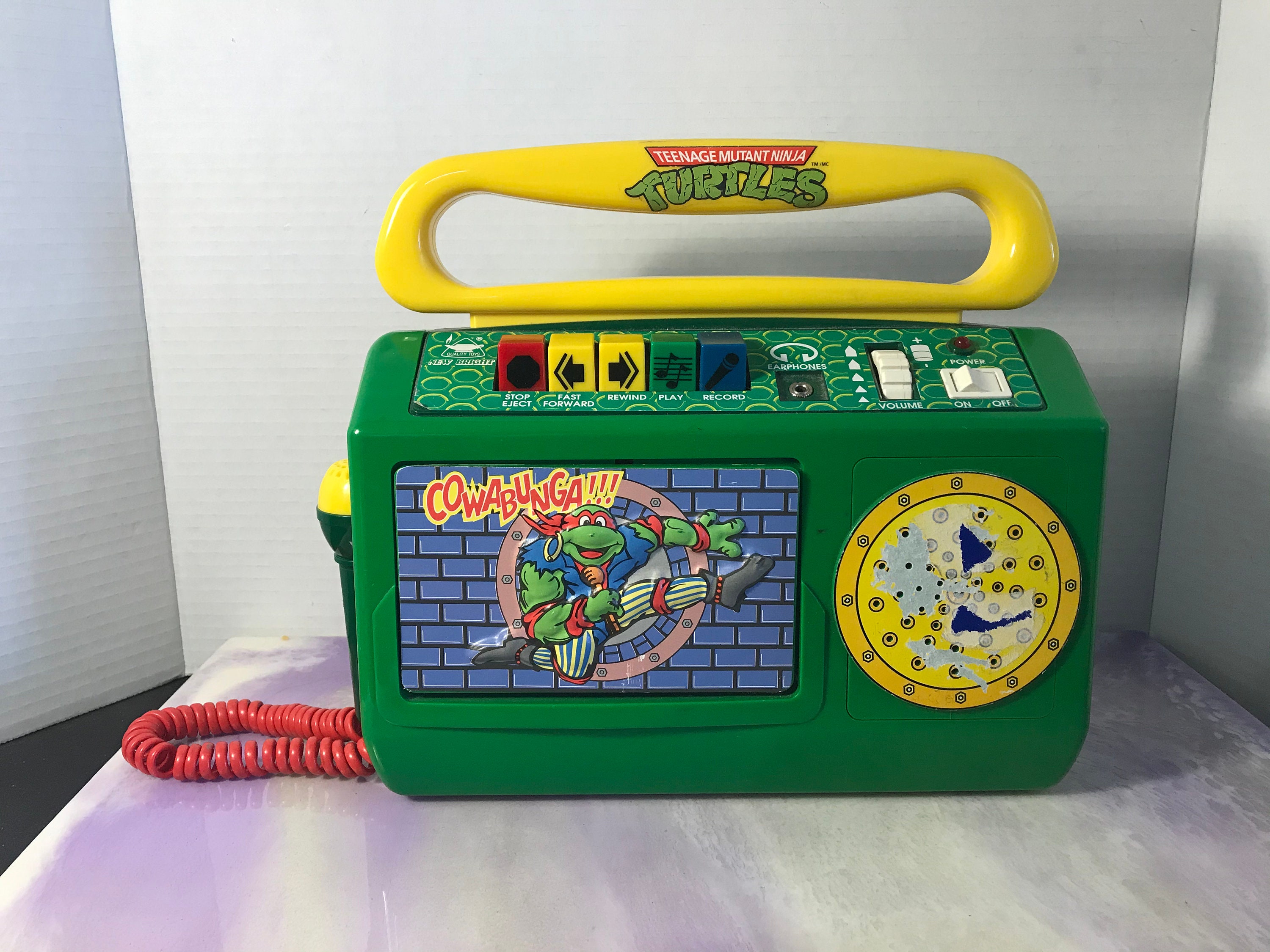 Vintage TMNT New Bright Cassette Player Recorder Mirage Teenage