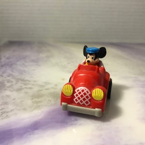 Vintage 1980s Disney Mickey Pull Back Action Toy Car Rare Fun Collectible Toy, Disney Mickey Mouse Nostalgia