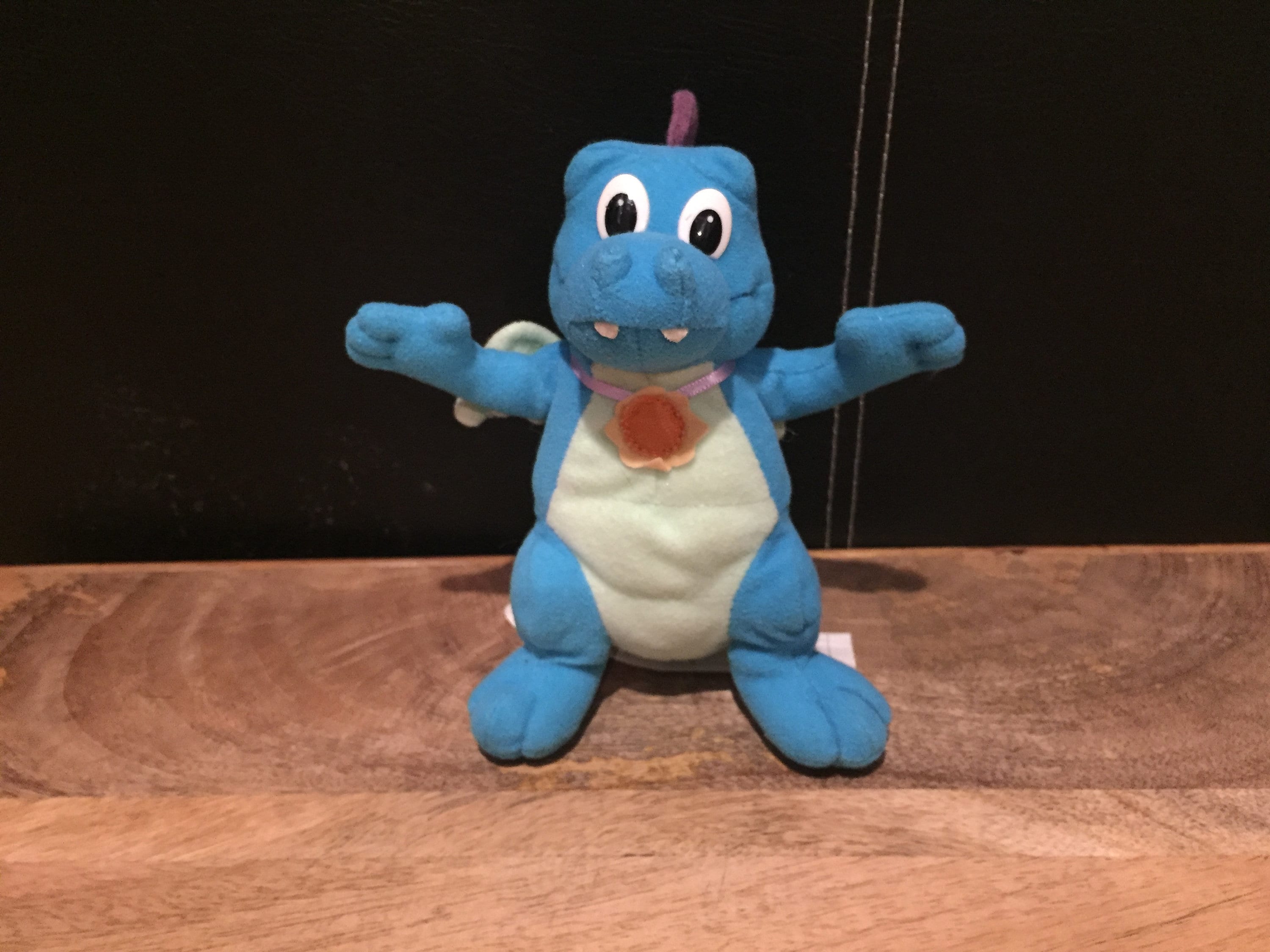 Blue Stuffed Dragon Vintage Playskool Dragon Tales Blue Ord Dragon Plush  Rare, image size:3000x2250