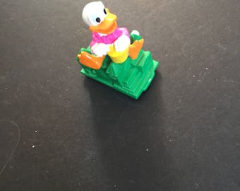 Vintage 1980s Disney Donald Duck Pull Back Action Toy Car Rare Fun Collectible Toy, Disney Mickey Mouse Nostalgia