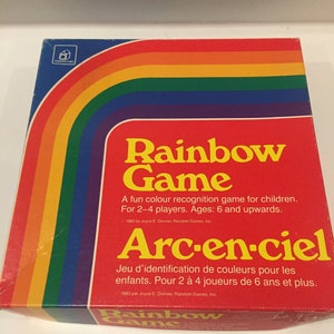 Vintage Waddington&#39;s Raibow Game Game Complete - 1980&#39;s Vintage Fun Board Game Nostalgia