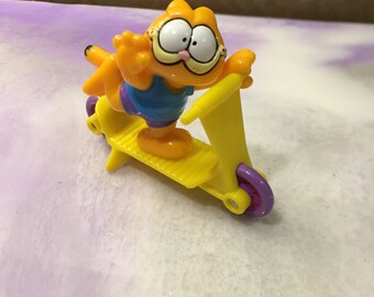 Vintage 1980's Garfield PVC Figure Scooter Complete Nostalgia MCDONALD'S Vintage Happy Meal Toy Rare Nostalgia Lot 3