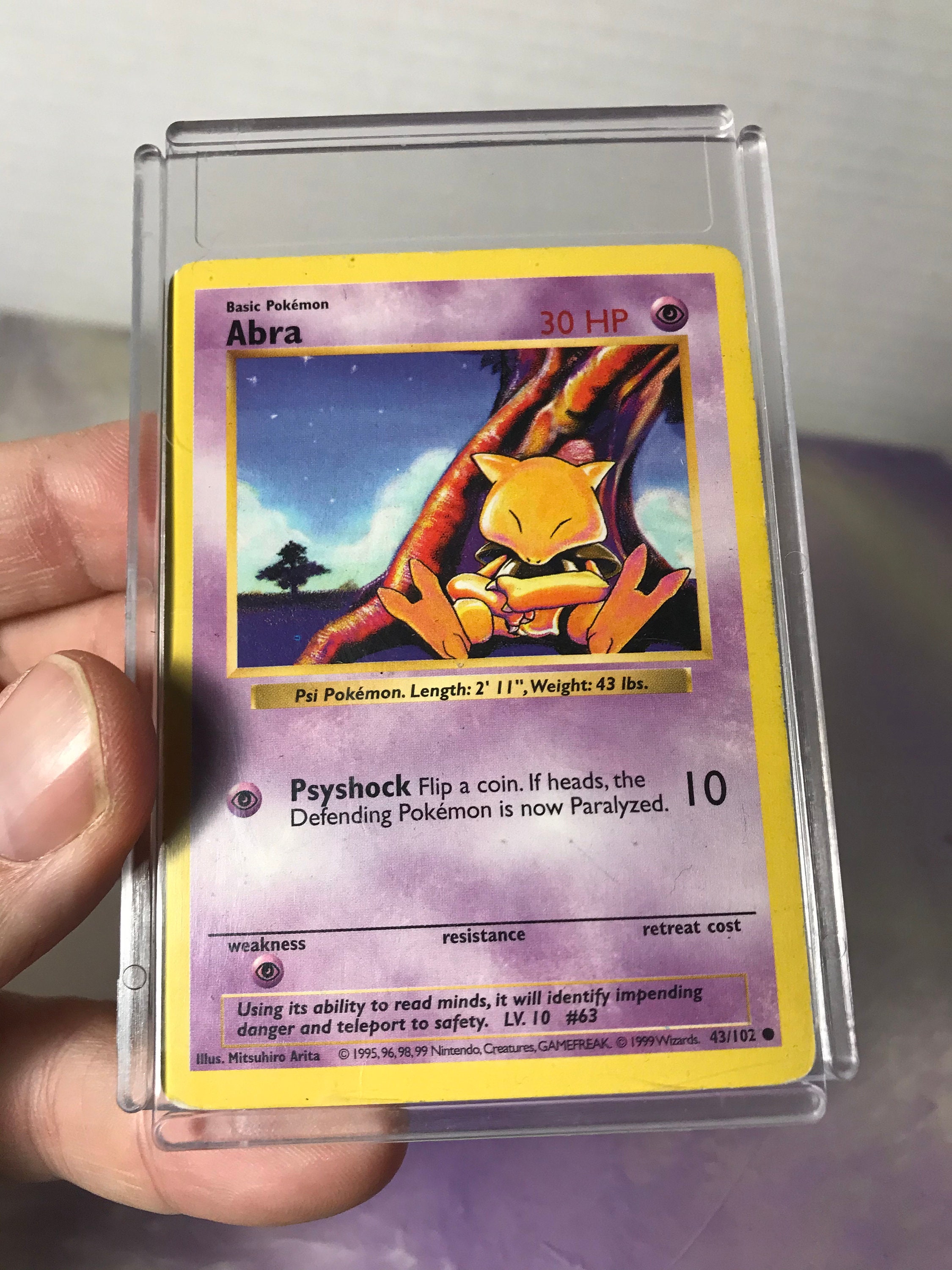 Vintage Pokemon Trading Card Game Base Set Shadowless ABRA - Etsy