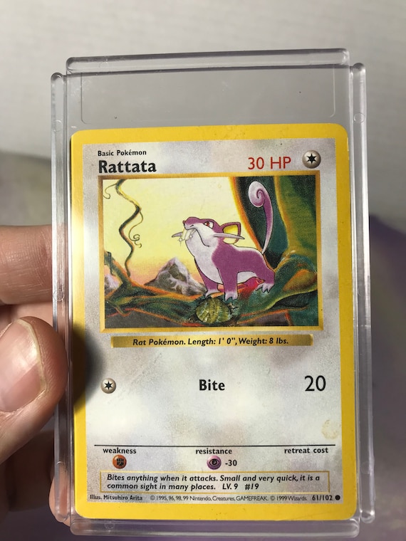 Vintage Pokemon Trading Card Game Base Set Shadowless Rattata - 61/102 - Pokemon  Card Rare Vintage Pokemon Accessory - Etsy