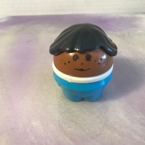 Vintage 1990s Little Tikes Chubby Figure - Brown Skin Black Hair Girl , 90&#39;s Little Tykes Vintage