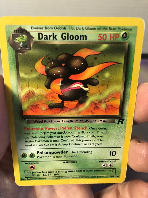 Vintage Pokemon Trading Card Game 1999 Dark Gloom 36/82 | Team Rocket  Returns | Rare NON-HOLO |pokemon WOTC - Used Played With - Etsy