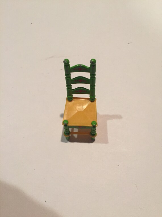 1980 DollFigure Accessory Mattel Tall 1980/'s Vintage toy Green Table and 4 Kitchen Chairs Vintage Rare THE LITTLES