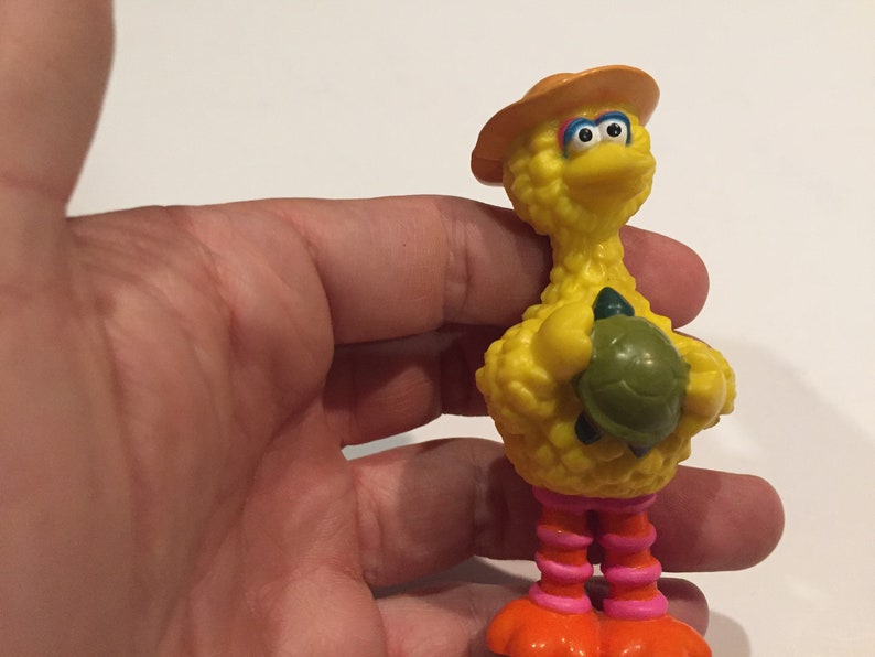 Sesame Street figure! Vintage Applause Sesame Street Big Bird Safari with Turtle Figure PVC Big Bird Cake Topper Rare Vintage Toy