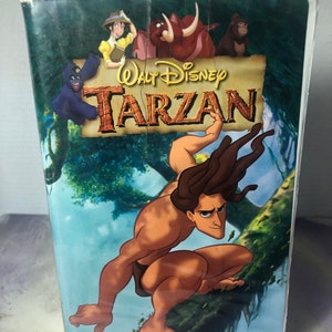 Vintage Tarzan  - Vhs Tape 1990's Animated Walt Disney Home Video Clamshell - Disney Nostalgia