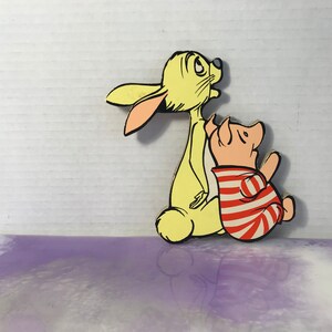 Ornamento de parede vintage Walt Disney Winnie the Pooh - Coelho e leitão grosso vintage papelão ornamento arte de parede