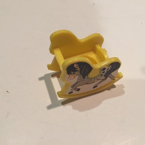 Vintage 1960's 70's Used Fisher Price Little People Light Yellow Baby Rocking Horse - Vintage Little People Family Accessory Lot 3