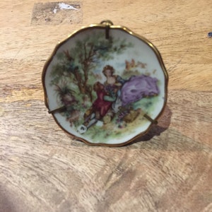 Vintage Limoges Frankreich Porzellan Puppenhaus Miniatur Teller Figurine Knick Knack - Super Vintage Fine China