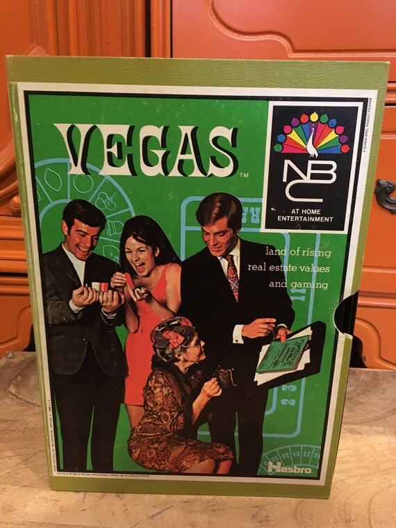 Vintage 60s Vegas Nbc Bookcase Board Game Hasbro 1969 Mid Etsy