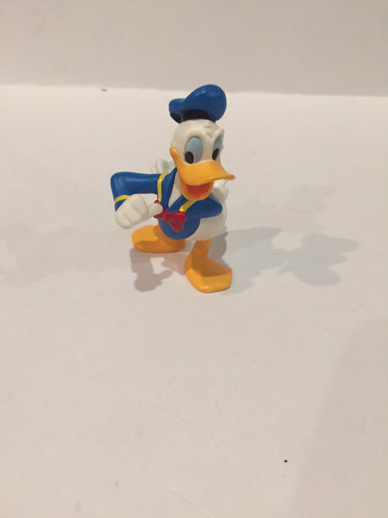 Lot 2 Vintage Disney Donald Duck PVC Figure ToyCake Topper Mickey Mouse