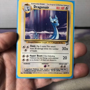 Vintage Pokemon Trading Card Game 1999 Dragonair 22/130 / Base Set 2 / Raro NON-HOLO / Pokemon WOTC - Usato Giocato Con