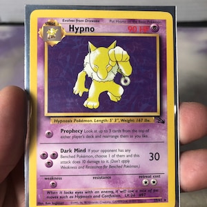 Vintage Pokemon Trading Card Game 1999 Hypno 23/62 / Fossil Set / Raro NON-HOLO / Pokemon WOTC - Usato Giocato Con