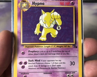 Juego de cartas coleccionables Pokémon vintage de 1999 Hypno 23/62 / Set fósil / Raro NO HOLO / Pokémon WOTC - Usado, jugado con
