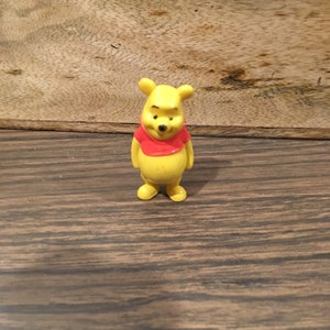 Vintage Winnie the Pooh - Pooh Bear PVC Cake Topper Figure - 1990&#39;s Vintage Winnie the Pooh Toy Lot 4