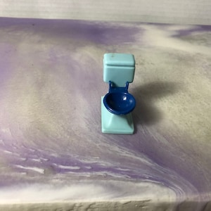 Vintage 1970&#39;s Arco Hong Kong Ltd Dollhouse Furniture - Blue Toilet - Rare Vintage Toy Dollhouse Nostalgia