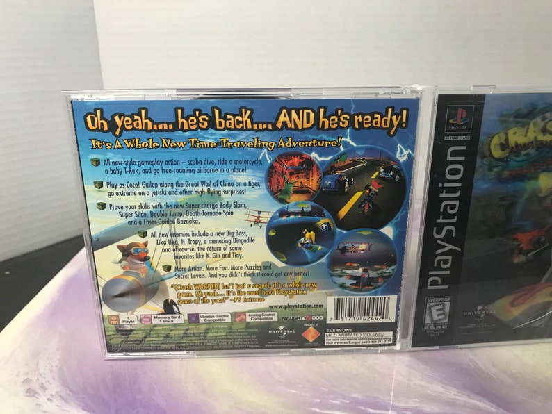 Crash Bandicoot WARPED PlayStation 1 PS1 System Complete Game Black Label image 2