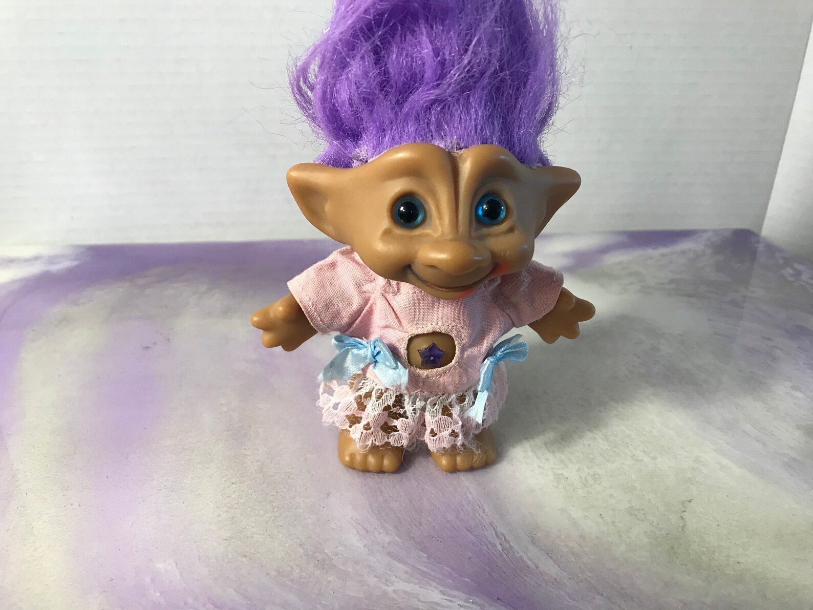 Vintage Ace Novelty Co Treasure Trolls Doll Purple Hair Etsy