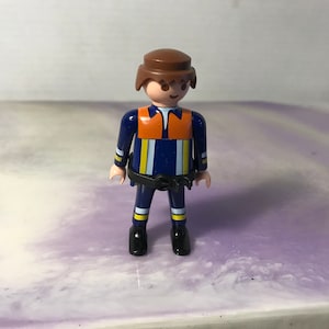 Vintage Playmobil Figure Lot - City Playset Man with Race Car Driver Outfit- 90&#39;s Playmobil Set Figures - Rare Vintage Nostalgia