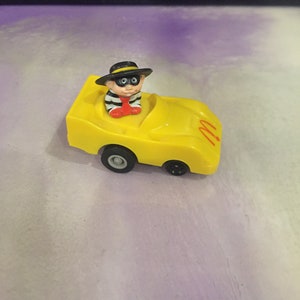 Vintage 80&#39;s McDonald&#39;s Hamburgler Pull Back Action Toy Car Rare Fun Collectible Toy, Nostalgia Lot 4