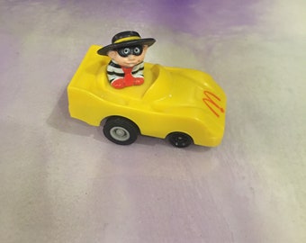 Vintage 80's McDonald's Hamburgler Pull Back Action Toy Car Rare Fun Collectible Toy, Nostalgia Lot 4