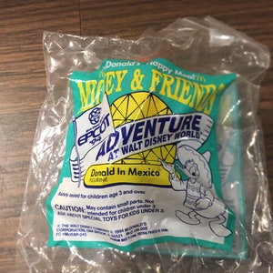 Vintage Disney 1994 Epcot 94 Mickey and Friends Mcdonalds Toy PVC Figure Cake Topper - Brand New - Donald in Mexico Lot 2