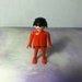 PLAYMOBIL FIGURINE FEMME Vintage 1974 avec Robe Rouge et Cheveux Noirs