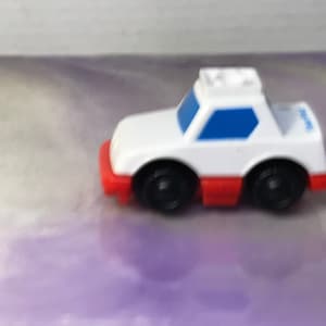 Vintage Fisher Price 90s White and Red Car , City Playset, Fisher Price Car Toy