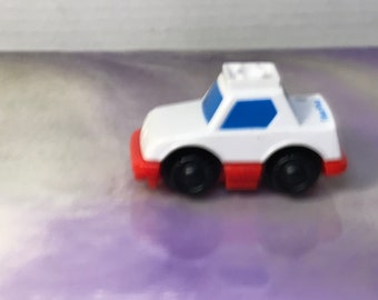 Vintage Fisher Price 90s White and Red Car , City Playset, Fisher Price Car Toy