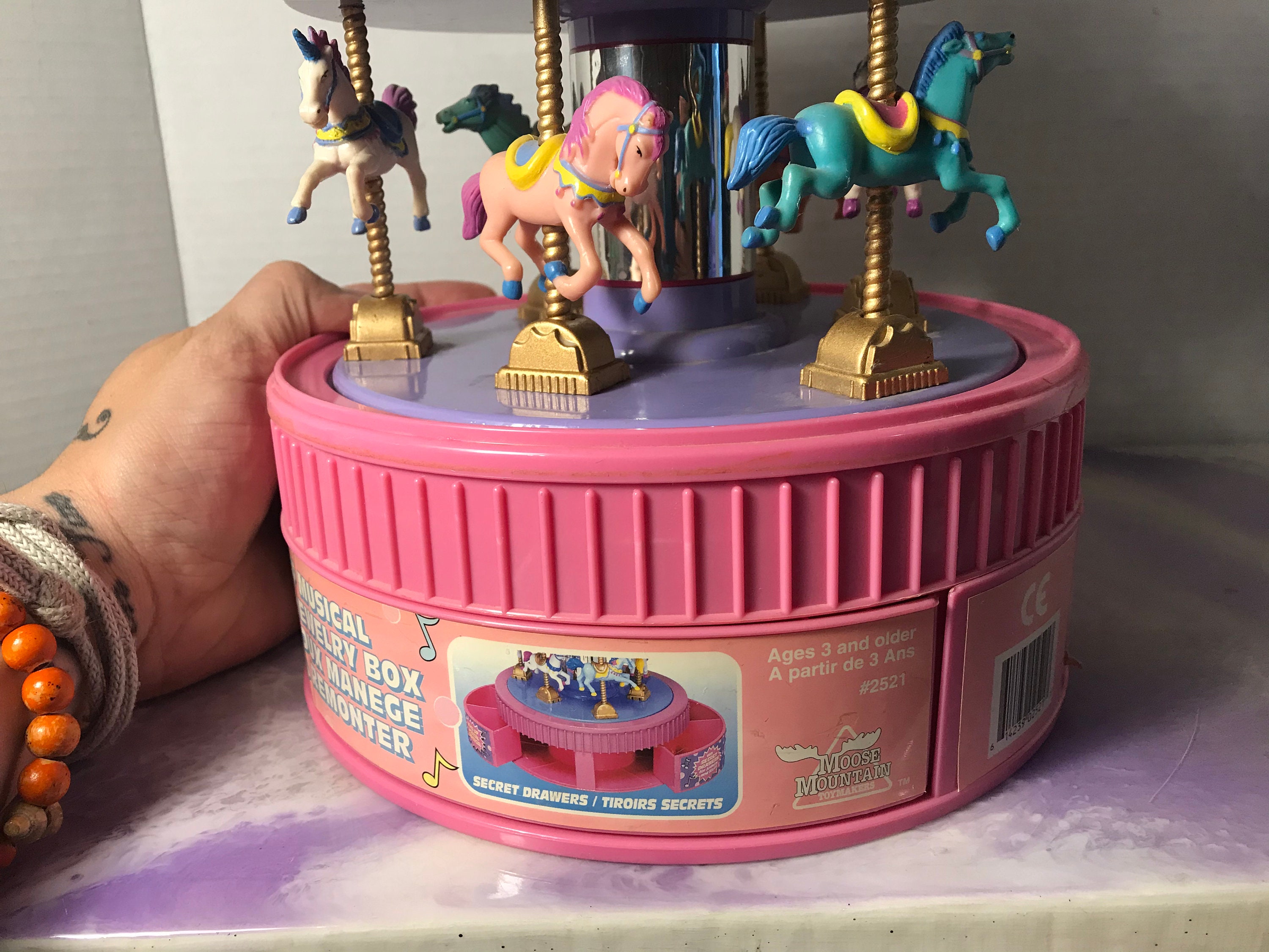 Vintage Wind-up Musical Carousel Jewelry Box 1997 Works - Etsy Canada