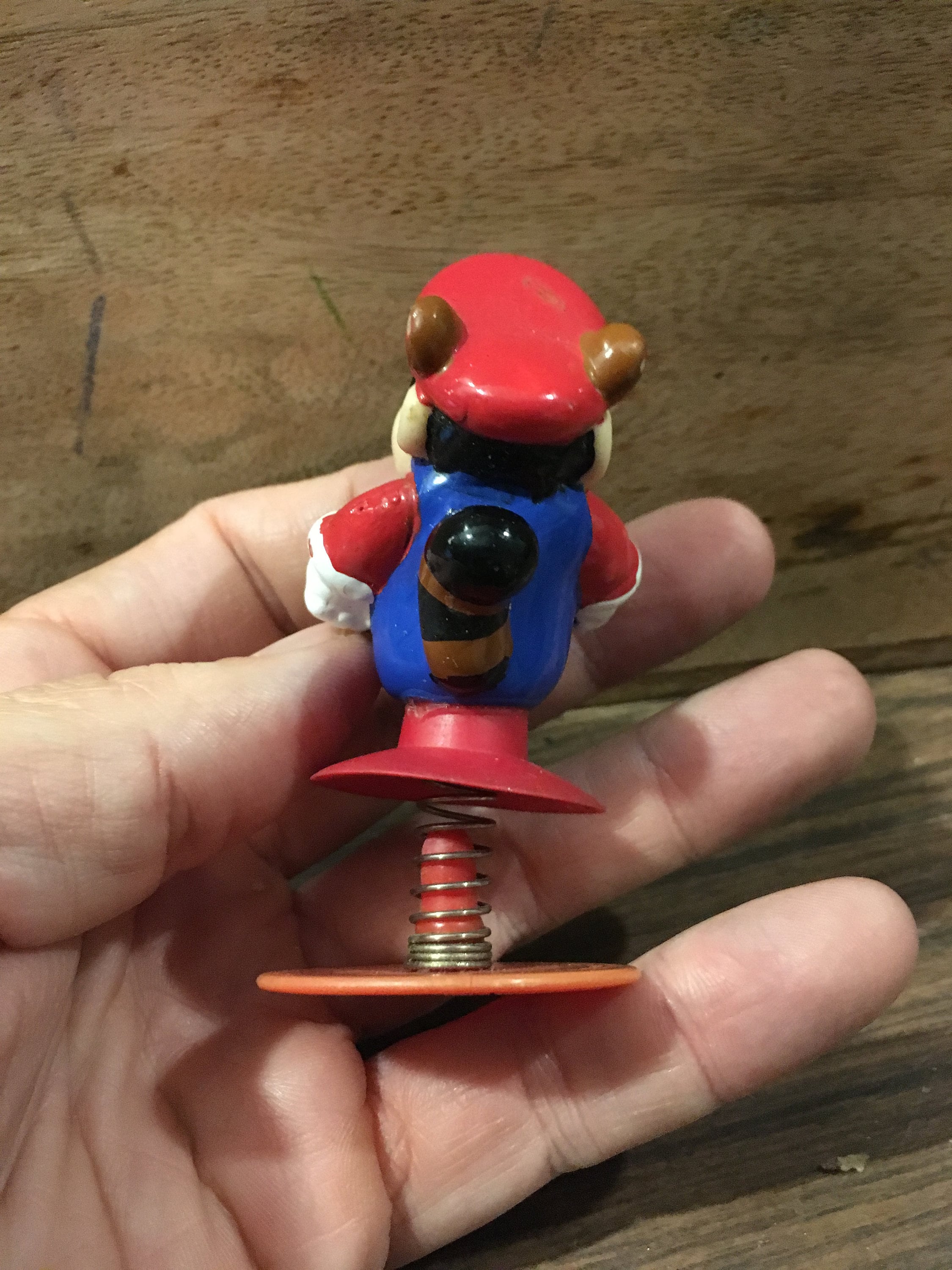 Vintage 1989 Super Mario Brothers Mario Spring Loaded Toy Raccoon