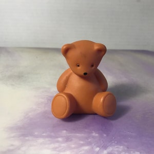 Vintage 1980&#39;s Brown Teddy Bear PVC Figure  - Assorted - Rare Vintage Cake Topper Figure 80&#39;s