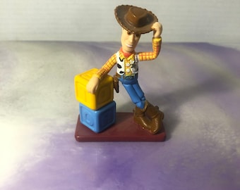 Toy Story Disney Pixar vintage - Statuetta in PVC da 4 pollici - Sceriffo Woody - Rara statuetta vintage Toy Story per decorare la torta, anni '90