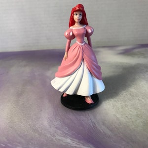 Vintage Disney  Large 4.5 Inch ARIEL in Pink Dress - The Little Mermaid Figure PVC Cake Topper Rare Vintage Toy! Fun Vintage Toy!