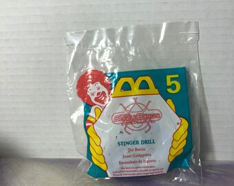 Vintage 1997 Beetleborgs Metallix Stinger Drill - Toy Beetle Toy Saban BRAND NEW - Mcdonalds Toy