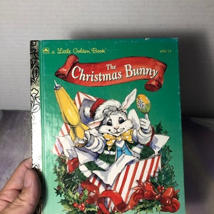 Vintage Little Golden Book - The Christmas Bunny - Hardcover Children&#39;s Book - Rare Vintage