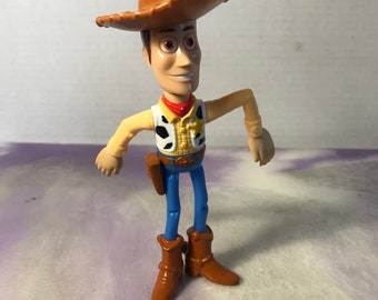 Vintage Disney Pixar Toy Story - PVC Figure - 6 inch Sheriff Woody Bendable - Rare Vintage Toy Story Cake Topper Figure 90's