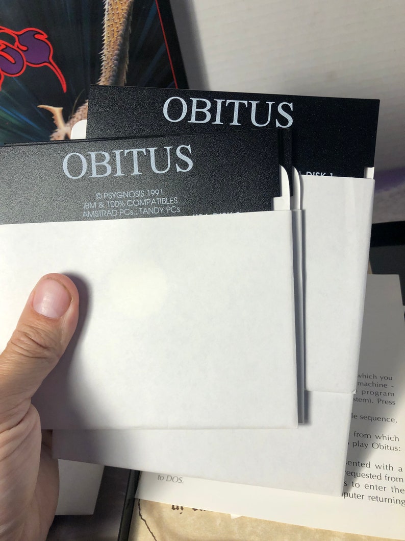 Vintage OBITUS PC Computer Game 3.5" Disks Psygnosis 1991 - Awesome ...