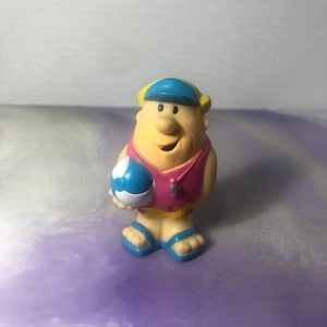 Vintage Flintstones PVC Figure Cake Topper - BARNEY RUBBLE Beach Outfit - The Flintstones Cake Topper Toy