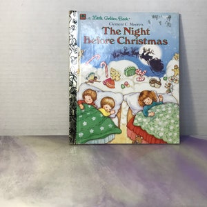 Holiday Kid The Night Before Christmas Little Golden Book 1987 Vintage Holiday Children&#39;s Book