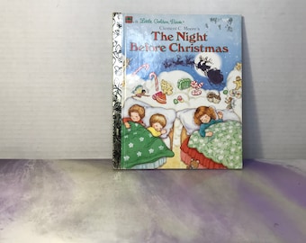 Holiday Kid The Night Before Christmas Little Golden Book 1987 Vintage Holiday Children's Book