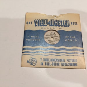 Vintage Sawyer&#39;s View-Master ViewMaster - One ViewMaster Reel - #316 Jasper National Park Vintage 7 Wonders of the World Reel