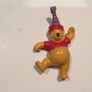 Vintage Winnie the Pooh - Winnie - 3 inch PVC Cake Topper Figure Birthday Pooh - 1990&#39;s Vintage Winnie the Pooh Toy